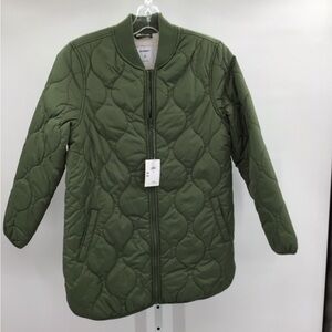 OLD NAVY Women's Full Zipper Quilted Sherpa Jacket Multiple Sizes Olive Green